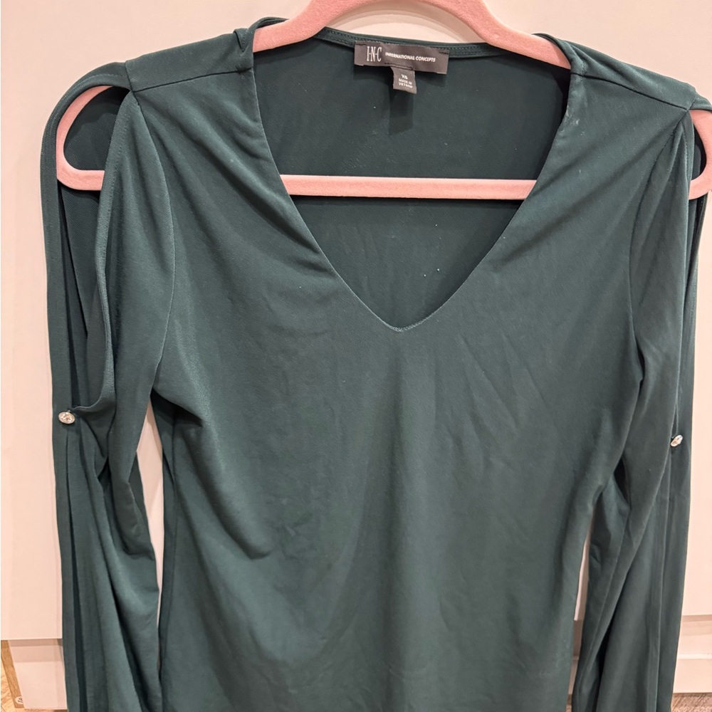 INC International Concepts Teal Long Sleeve Top